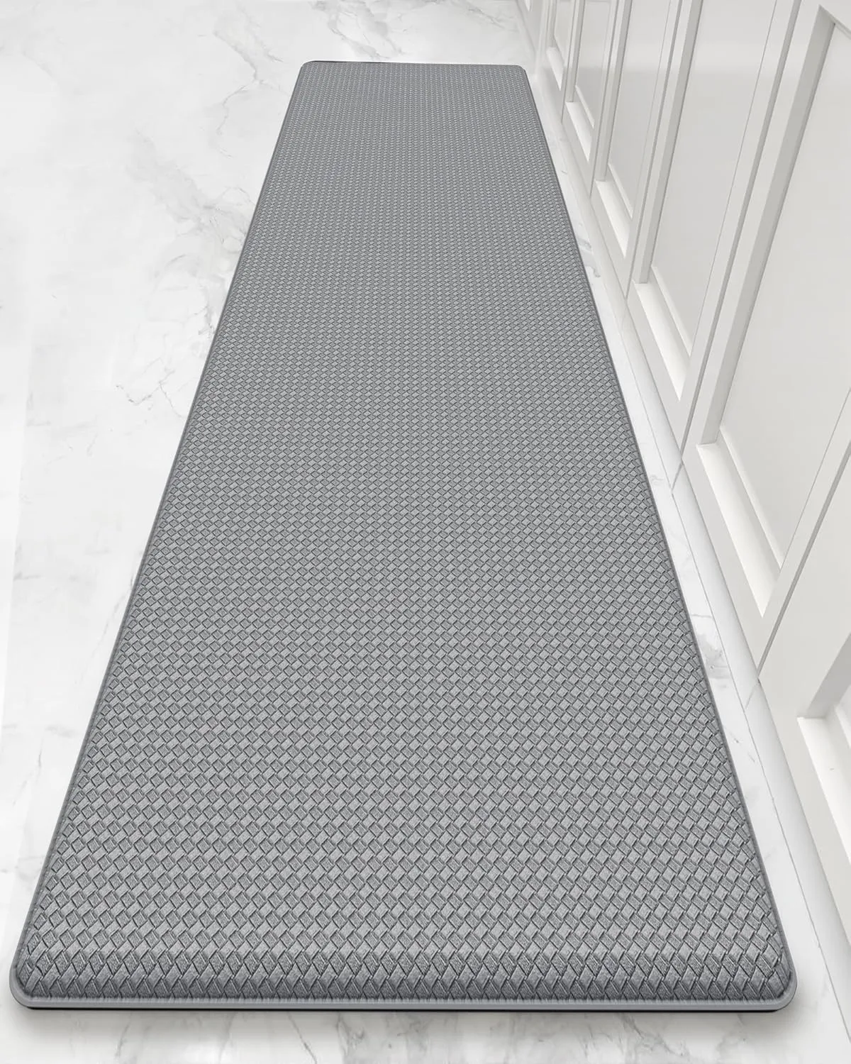 Color&Geometry Kitchen Rugs, Kitchen Runner Rug Kitchen Floor Mat, Cushioned Anti-Fatigue Kitchen Mat, Non Slip Waterproof Comfort Standing Padded, Memory Foam Kitchen mat, 17"x79", Grey
