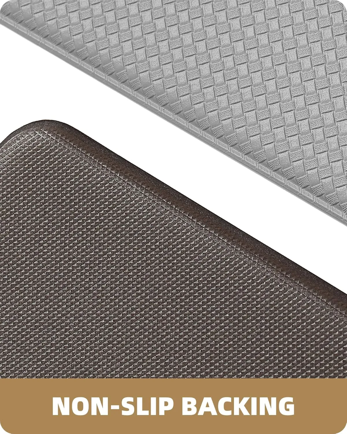 Color&Geometry Kitchen Rugs, Kitchen Runner Rug Kitchen Floor Mat, Cushioned Anti-Fatigue Kitchen Mat, Non Slip Waterproof Comfort Standing Padded, Memory Foam Kitchen mat, 17"x79", Grey