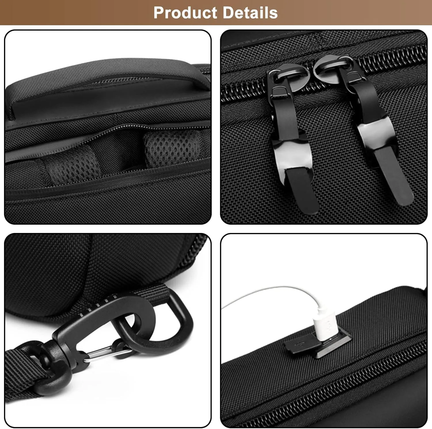 Convertible Casual Backpack Briefcase for Men Women, Oxford Cloth 15.6 inch Laptop Backpack for Work Commuting Travel Daily