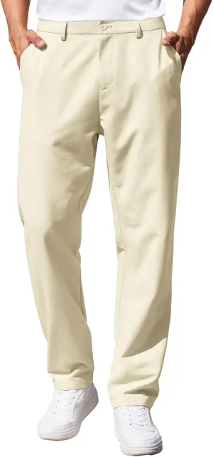 COOFANDY Men's Casual Pants Classic Fit Straight Legs Flat Front Twill Pants