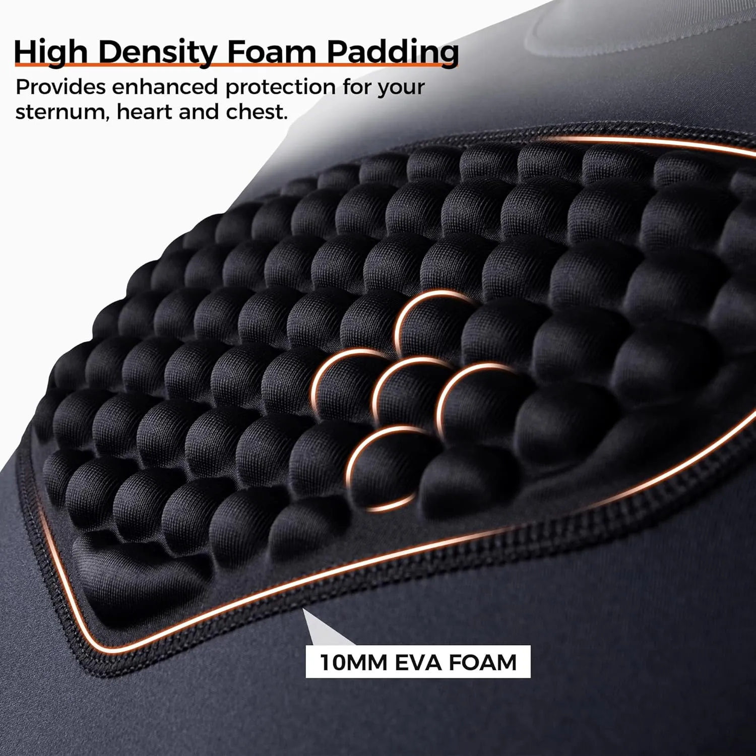 COOLOMG Adult Baseball Chest Protector Mens Padded Shirt Heart Guard Sternum Protection for Football Lacrosse Softball