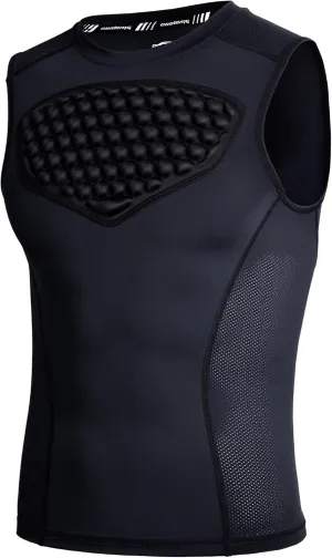 COOLOMG Adult Baseball Chest Protector Mens Padded Shirt Heart Guard Sternum Protection for Football Lacrosse Softball