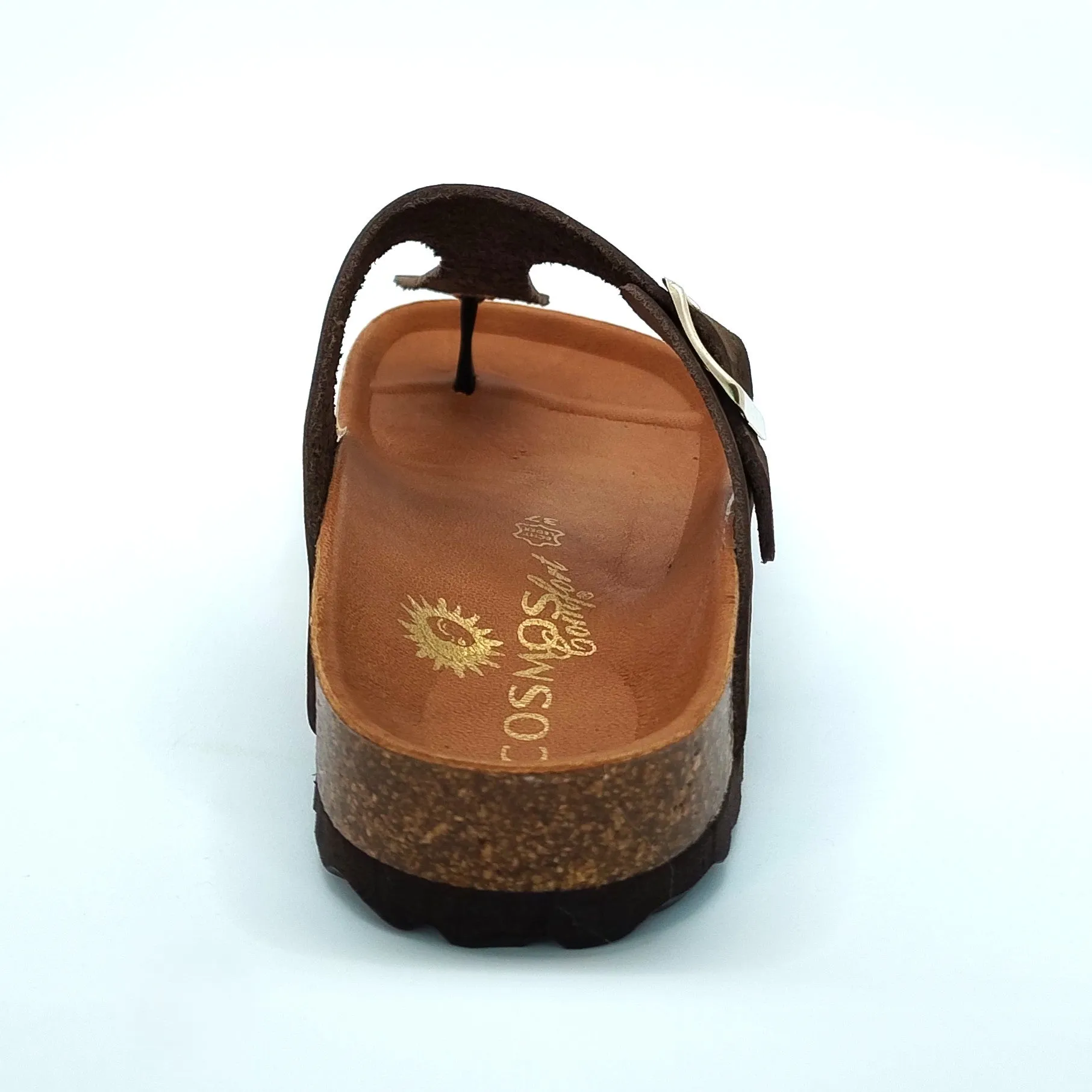 Cosmos Comfort Mercury 6186716-32 Women's Leather Toe Post Slide On Mule Sandal Dark Brown