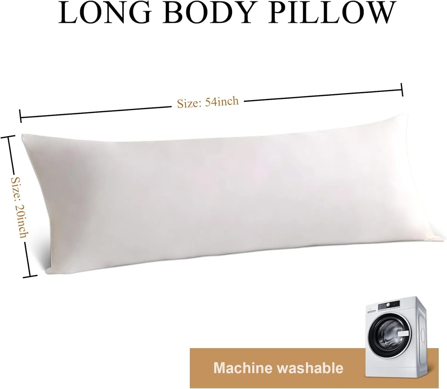 Cosybay Soft Large Body Pillow Insert – Long Sleeping Breathable Bed Pillow – Full Body Pillow Insert -20×54 Inch