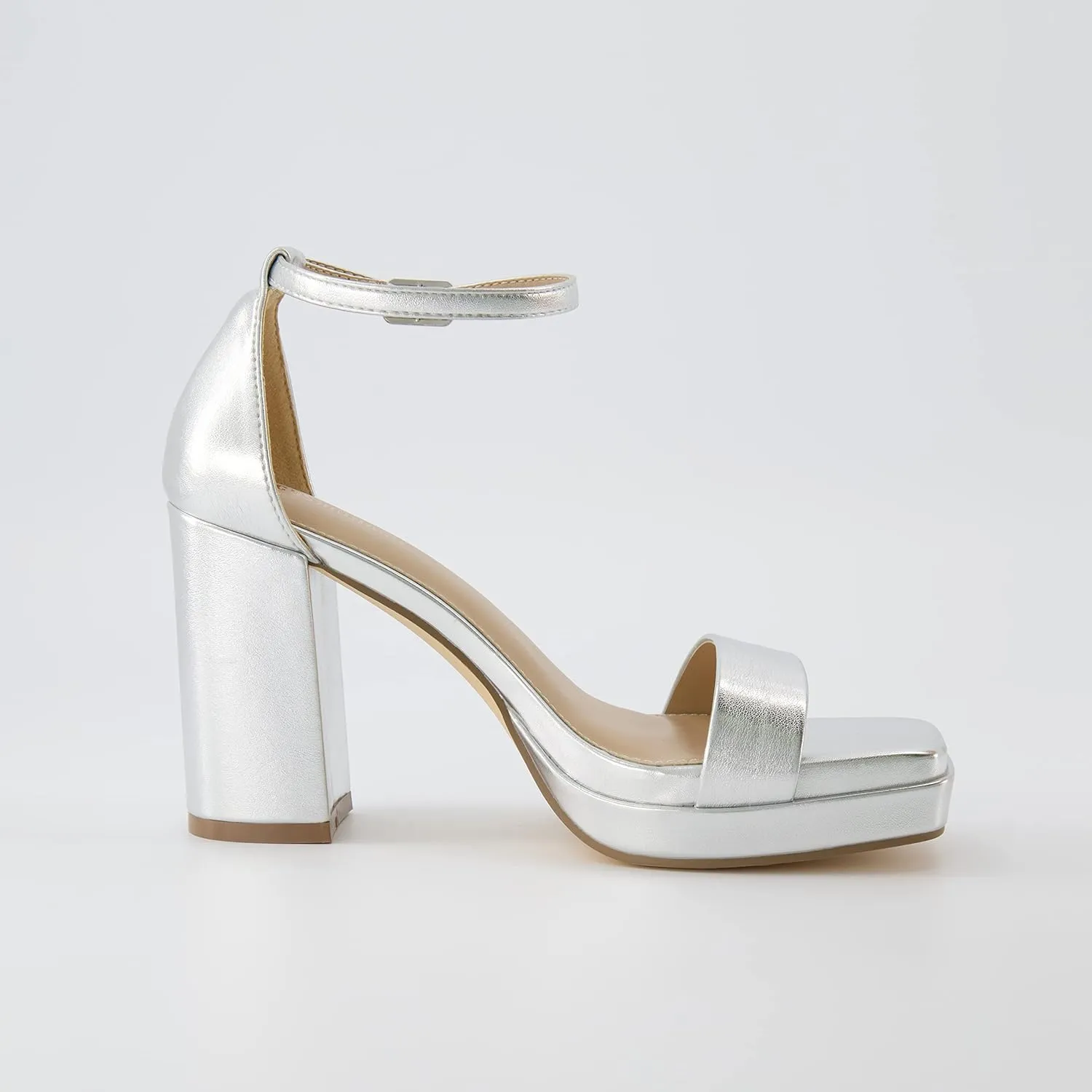 CUSHIONAIRE Women's Grammy one band block heel platform sandal  Memory Foam, Wide Widths Available