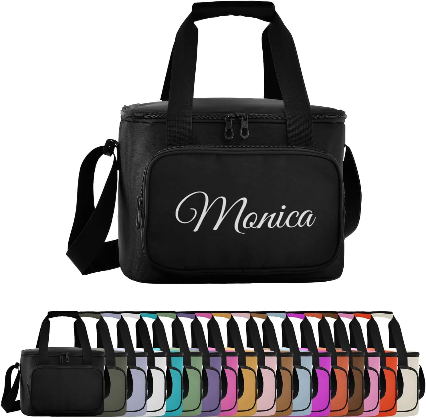 Custom Soft Cooler Bag with Zipper Personalized Portable Insulated Travel Cooler for Beach Camping Work Lunchbox for Women Men