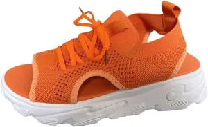 Cute Sandals for Women Summer Washable Slingback Orthopedic Slide Sport Sandals Causal Mesh Open Toe Platform Wedge Sandal with Arch Support Comfy Sports Knit Shoes