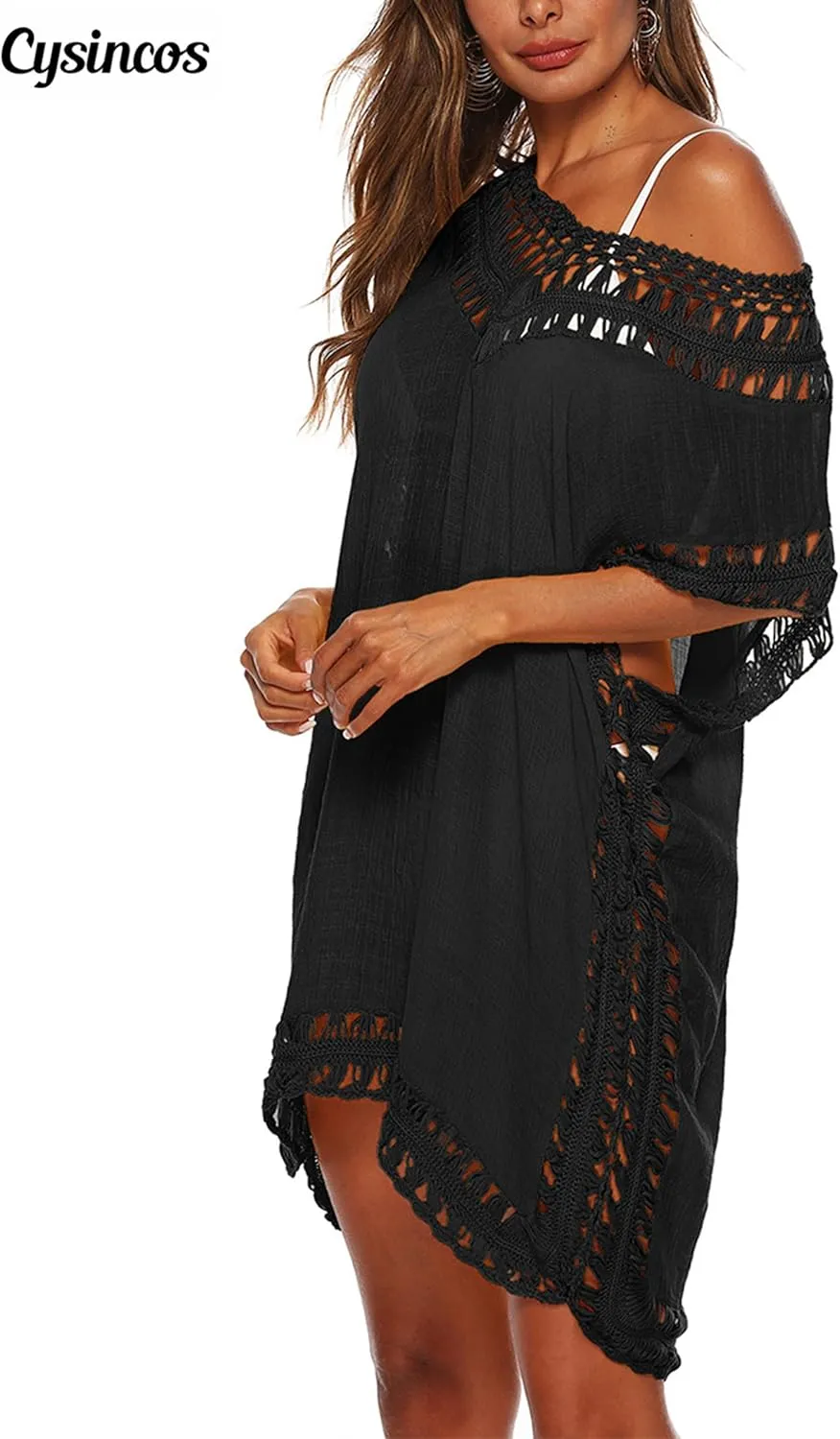 Cysincos Womens Swimsuit Cover Up Hollow Out Swimwear Beach Bathing Suit Bikini Coverups