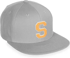 Daxton Classic Snapback White Neon Orange A to Z Letters Flat Bill Visor Cap