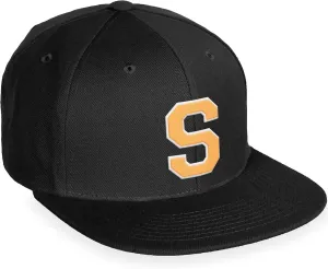 Daxton Classic Snapback White Neon Orange A to Z Letters Flat Bill Visor Cap
