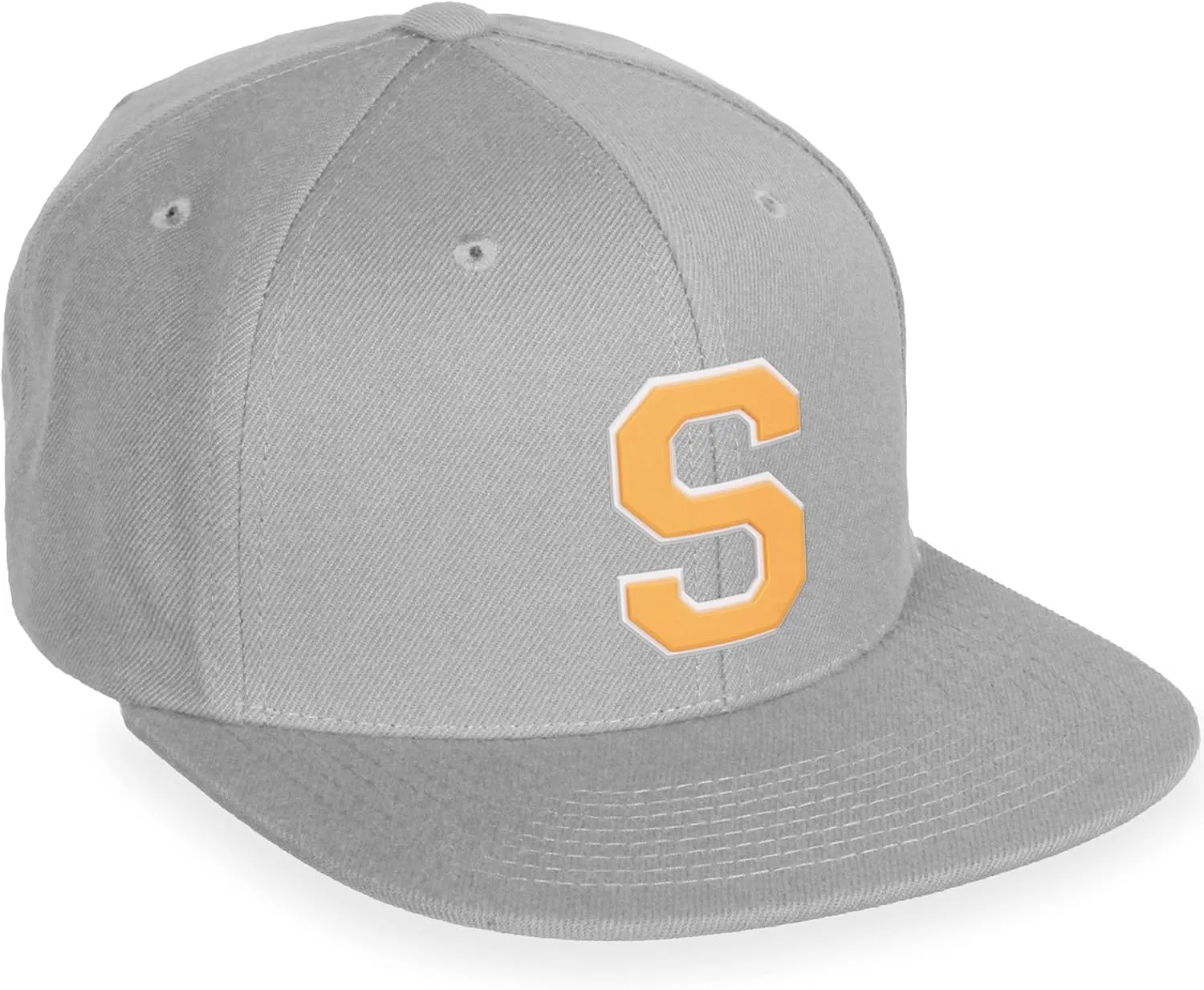 Daxton Classic Snapback White Neon Orange A to Z Letters Flat Bill Visor Cap