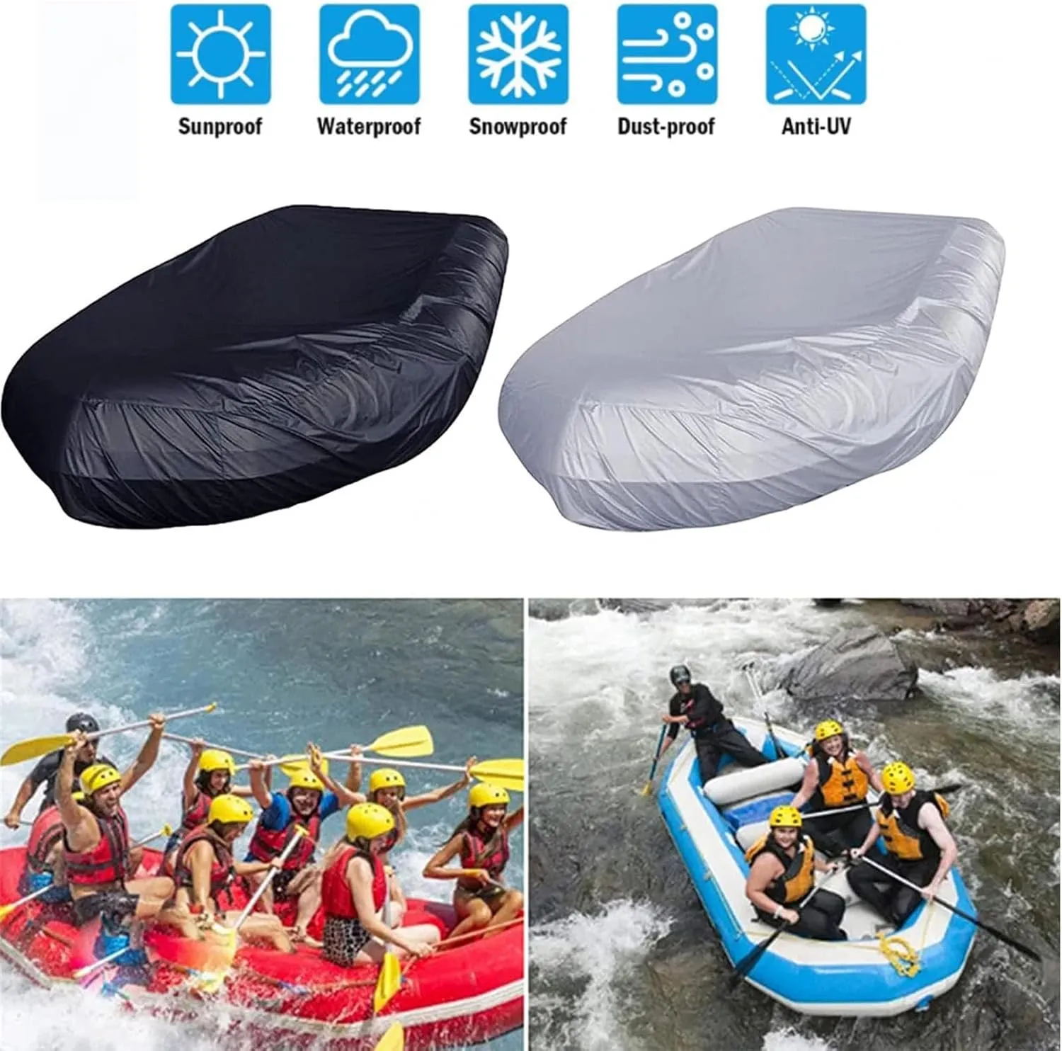 Dinghy Covers 7 Sizes Dinghy Cover UV Resistant Boat Tarp for Inflatable Boat and Dinghy,230 * 165 * 46cm