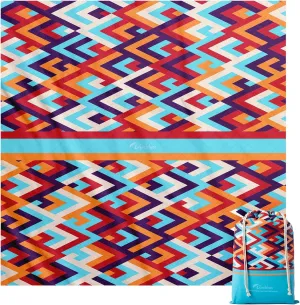 Diveblues Beach Picnic Blanket, Dual Layer, Sandproof Water Resistant Beach Blanket, Packable, Washable, Great for Camping, Outdoors, Festivals, 71"x95" Large Size for Family Trip