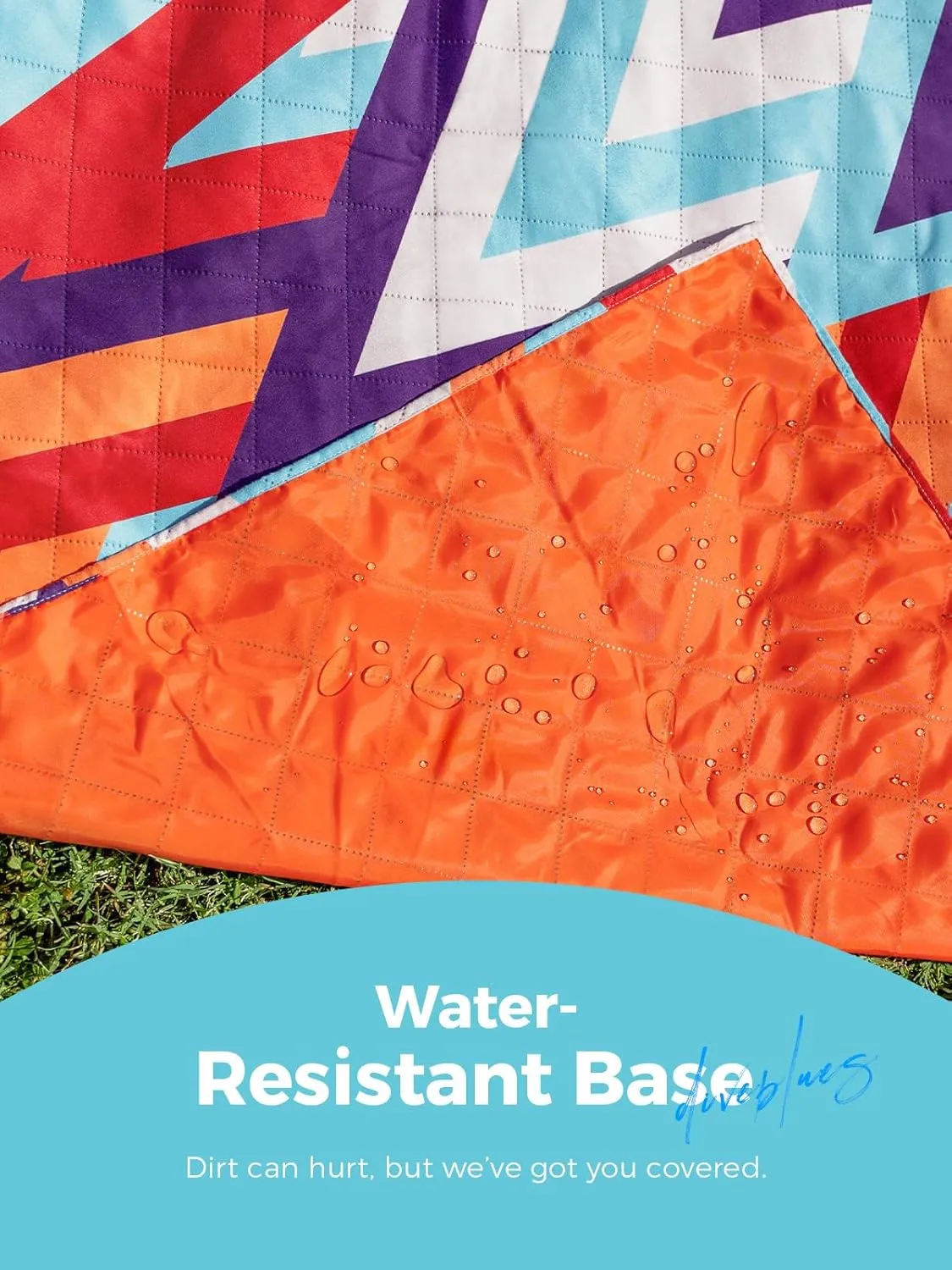 Diveblues Beach Picnic Blanket, Dual Layer, Sandproof Water Resistant Beach Blanket, Packable, Washable, Great for Camping, Outdoors, Festivals, 71"x95" Large Size for Family Trip