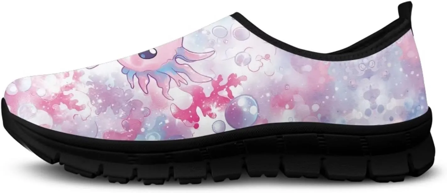 Dog Paw Print Casual Shoes for Women Slip On Low Top Flat Sneakers Breathable Mesh Footwear for Walking