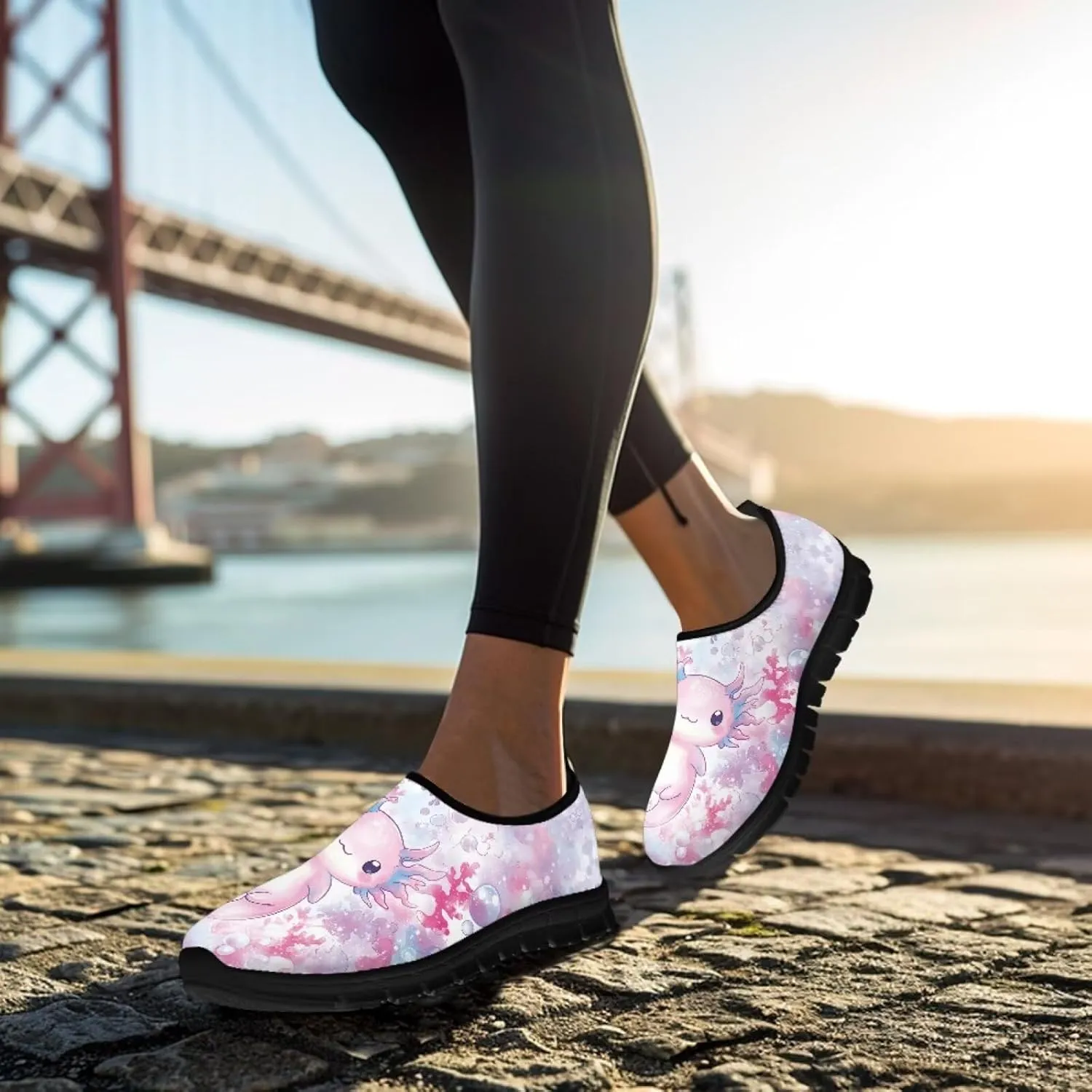 Dog Paw Print Casual Shoes for Women Slip On Low Top Flat Sneakers Breathable Mesh Footwear for Walking