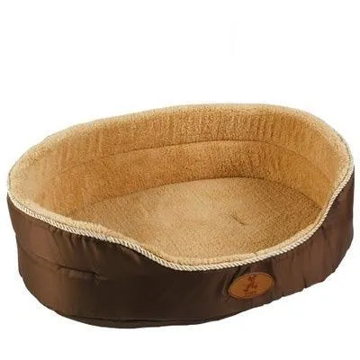 Dog's Soft Plush Bed with Polka Dot Pattern