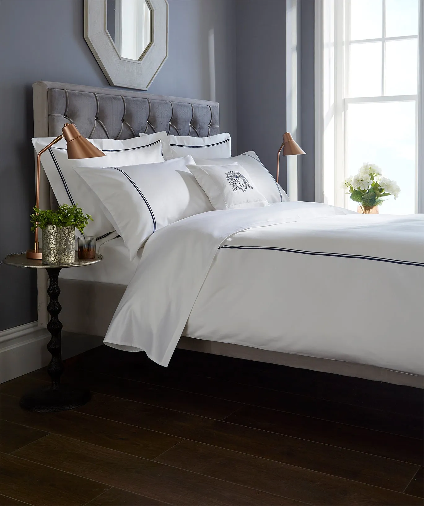 Double Row 800 Thread Count - King Size Duvet Cover Navy