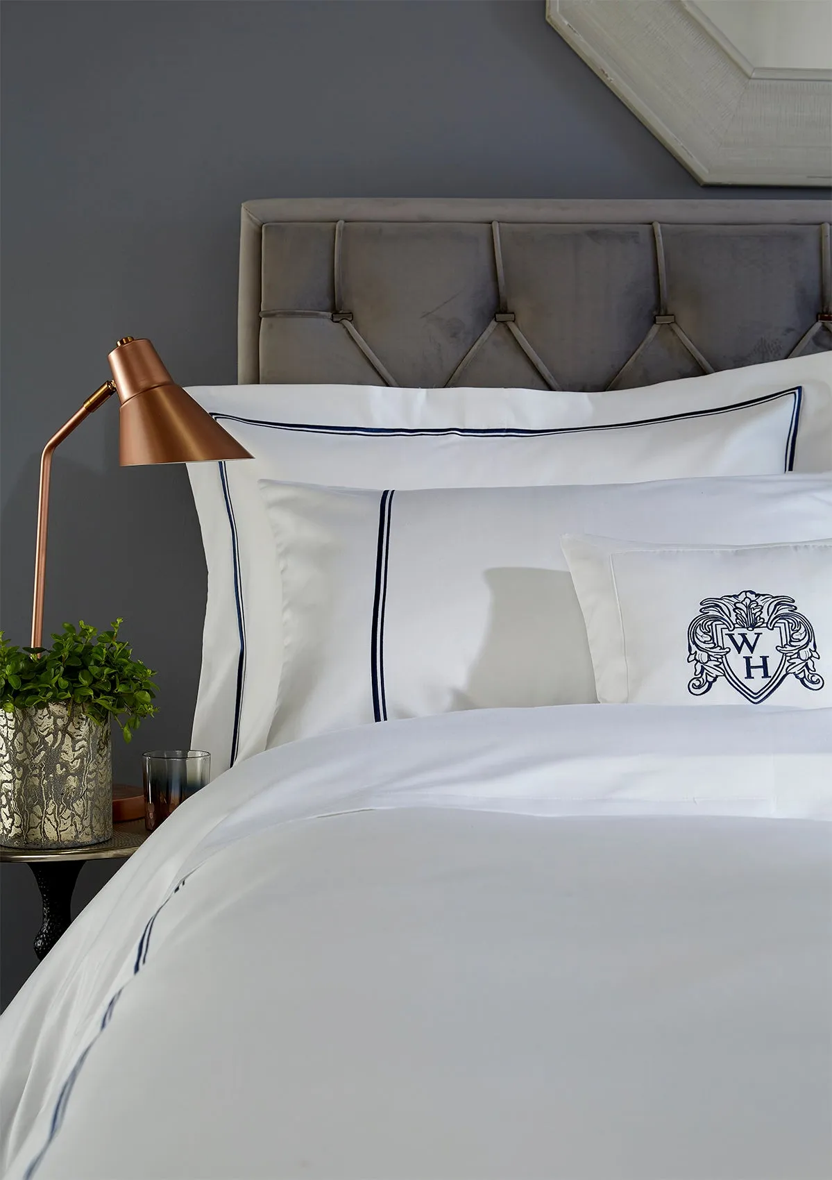 Double Row 800 Thread Count - King Size Duvet Cover Navy