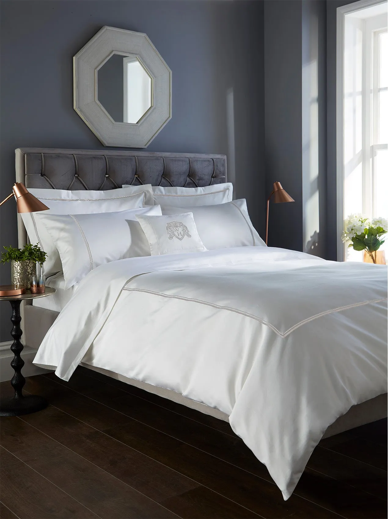Double Row 800 Thread Count - Standard Pair Pillowcases White