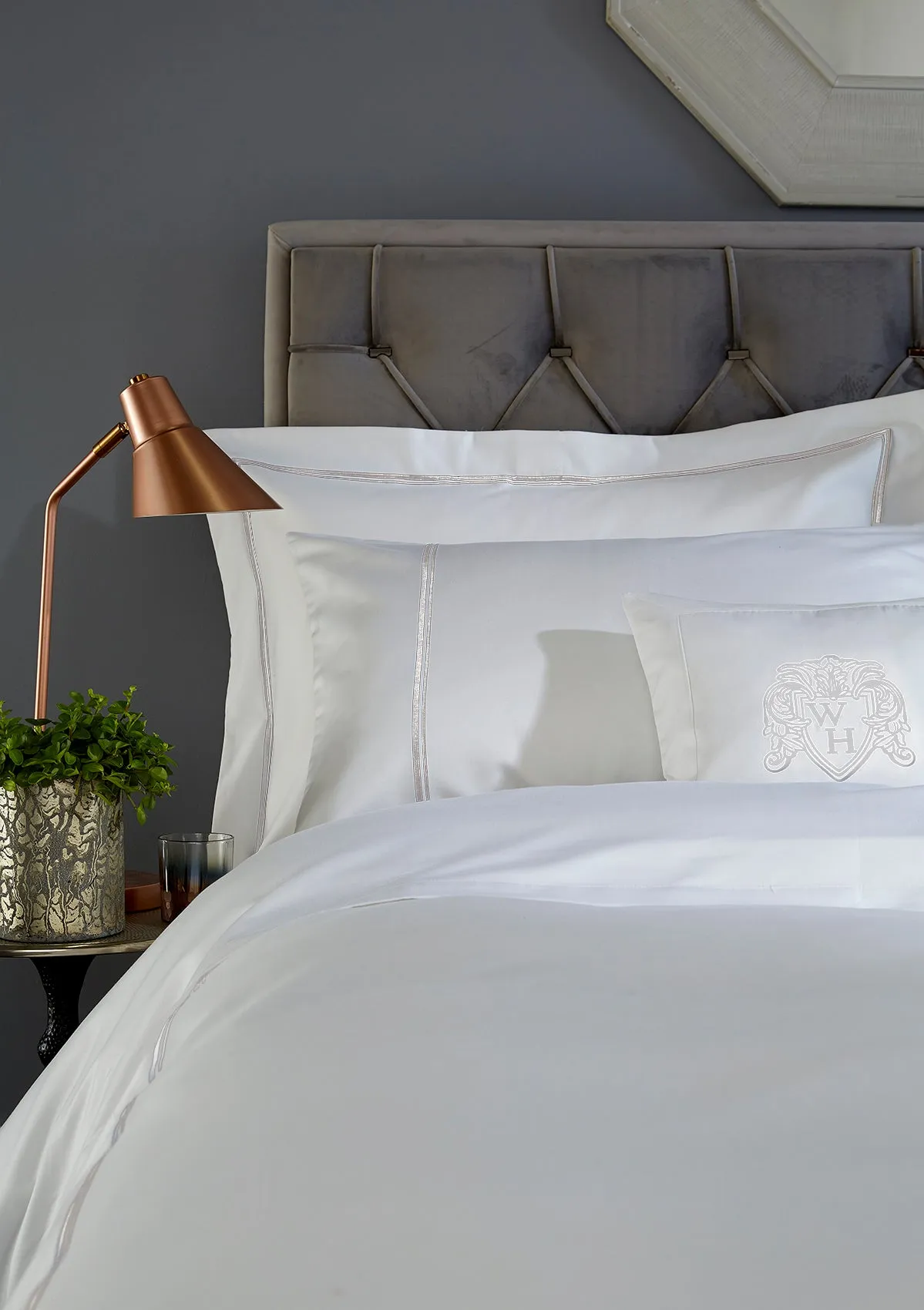 Double Row 800 Thread Count - Standard Pair Pillowcases White