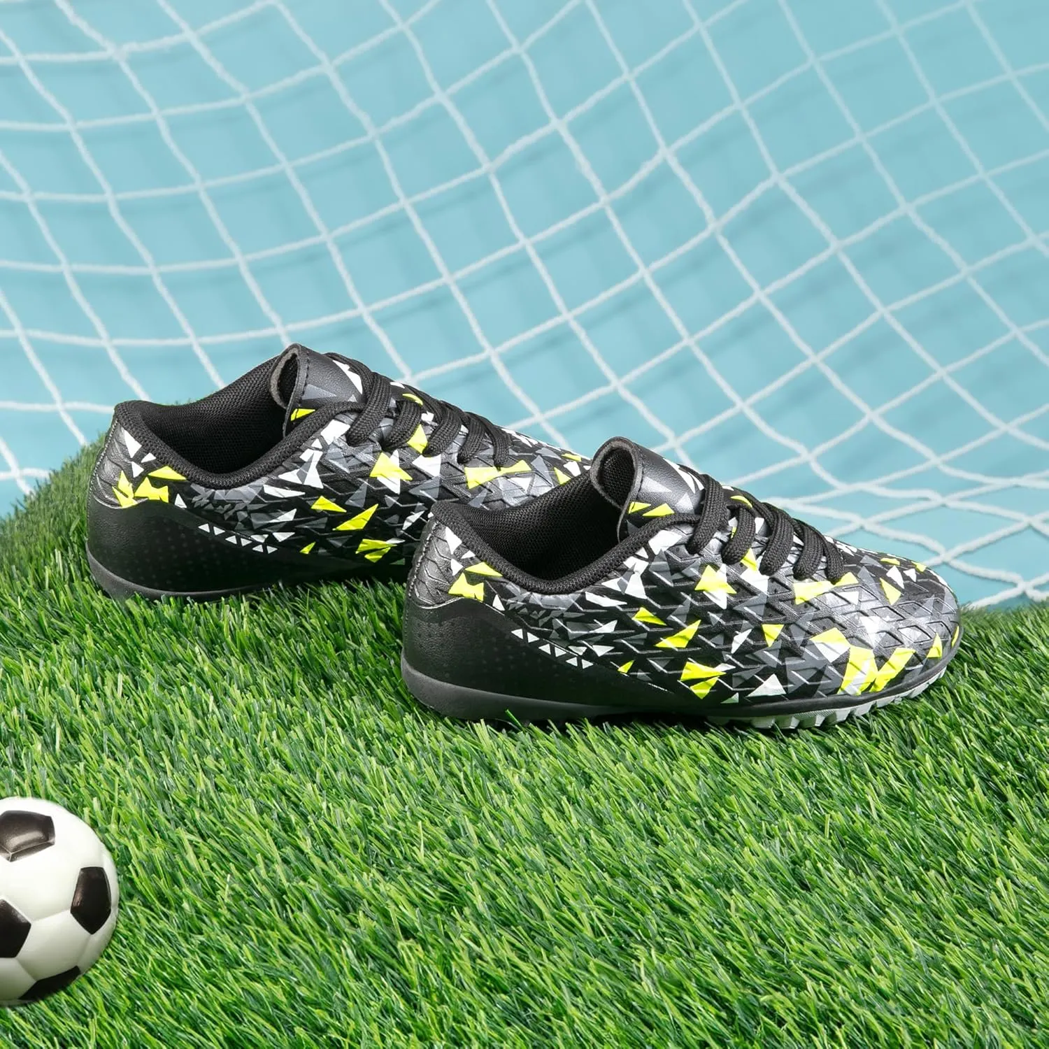 DREAM PAIRS Boys Girls Turf Indoor Soccer Shoes Lace Up Cleats for Little/Big Kid