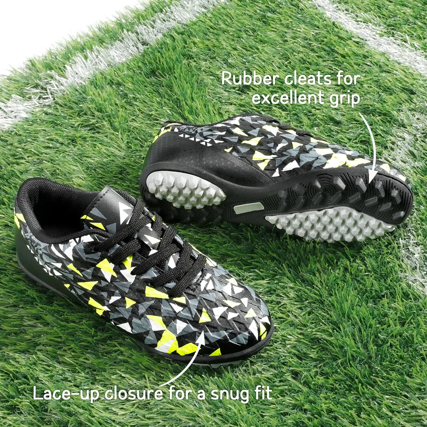 DREAM PAIRS Boys Girls Turf Indoor Soccer Shoes Lace Up Cleats for Little/Big Kid