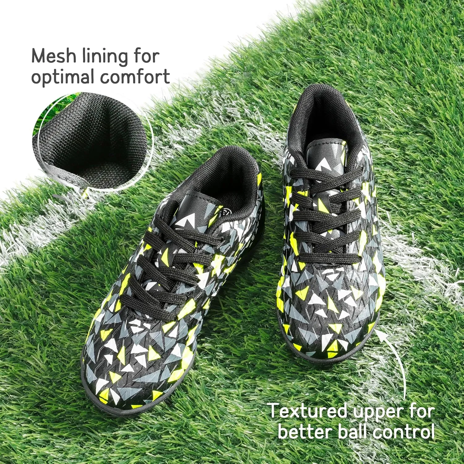 DREAM PAIRS Boys Girls Turf Indoor Soccer Shoes Lace Up Cleats for Little/Big Kid