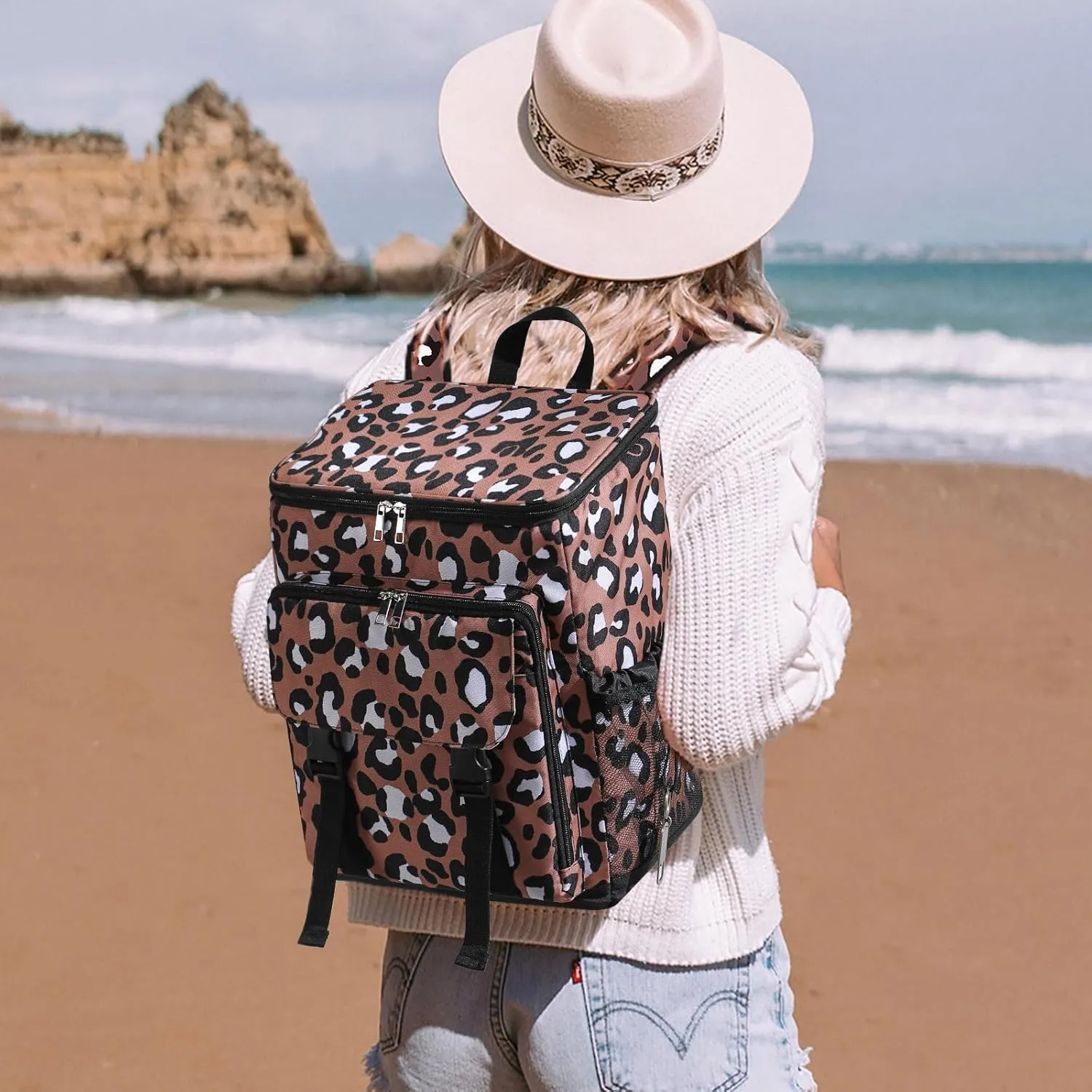 DYSHAYEN Cooler Backpack,Lightweight Backpack Cooler Insulated Leak Proof,30 Cans Soft Cooler Bag for Beach,Camping,Beach,Picnic,Lunch