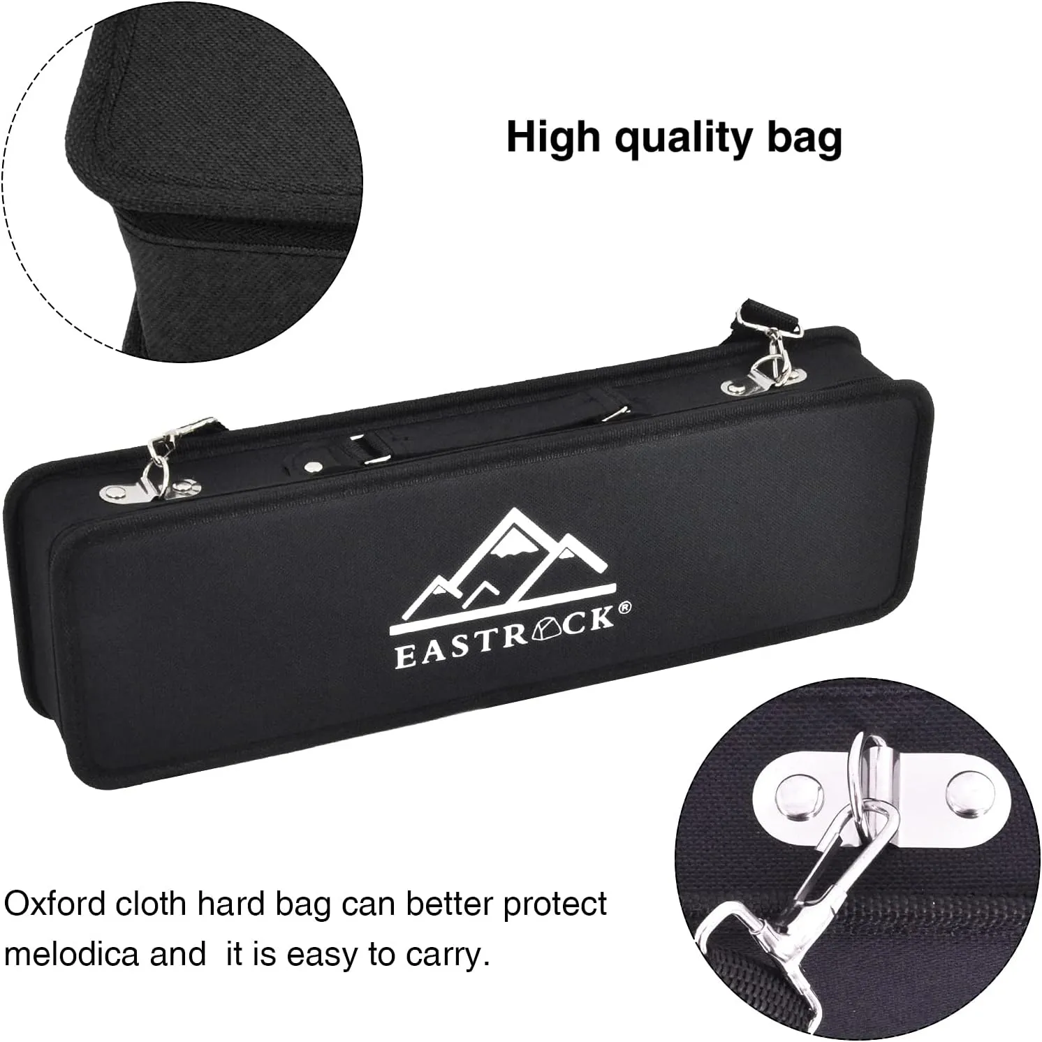 EASTROCK 32 Key Melodica Instrument Air Piano Keyboard Soprano Melodica with 2 Mouthpieces Tube Sets Carrying Bag for Beginners Adults Gift Black