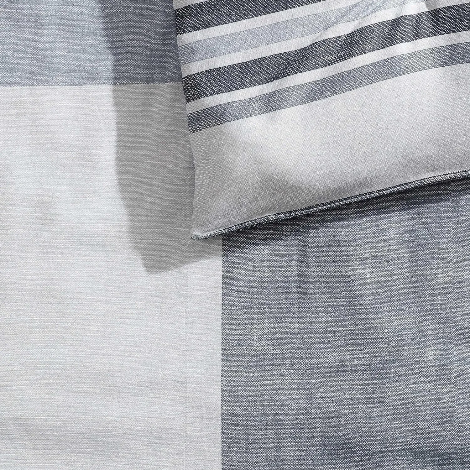 Eddie Bauer - Oversized Twin Comforter Set, 6 Piece Bed in a Bag Bedding Set, Easy Care Cotton Percale Blend, Ultra-Soft Breathable Fabrics (Plaid Grey, Twin)