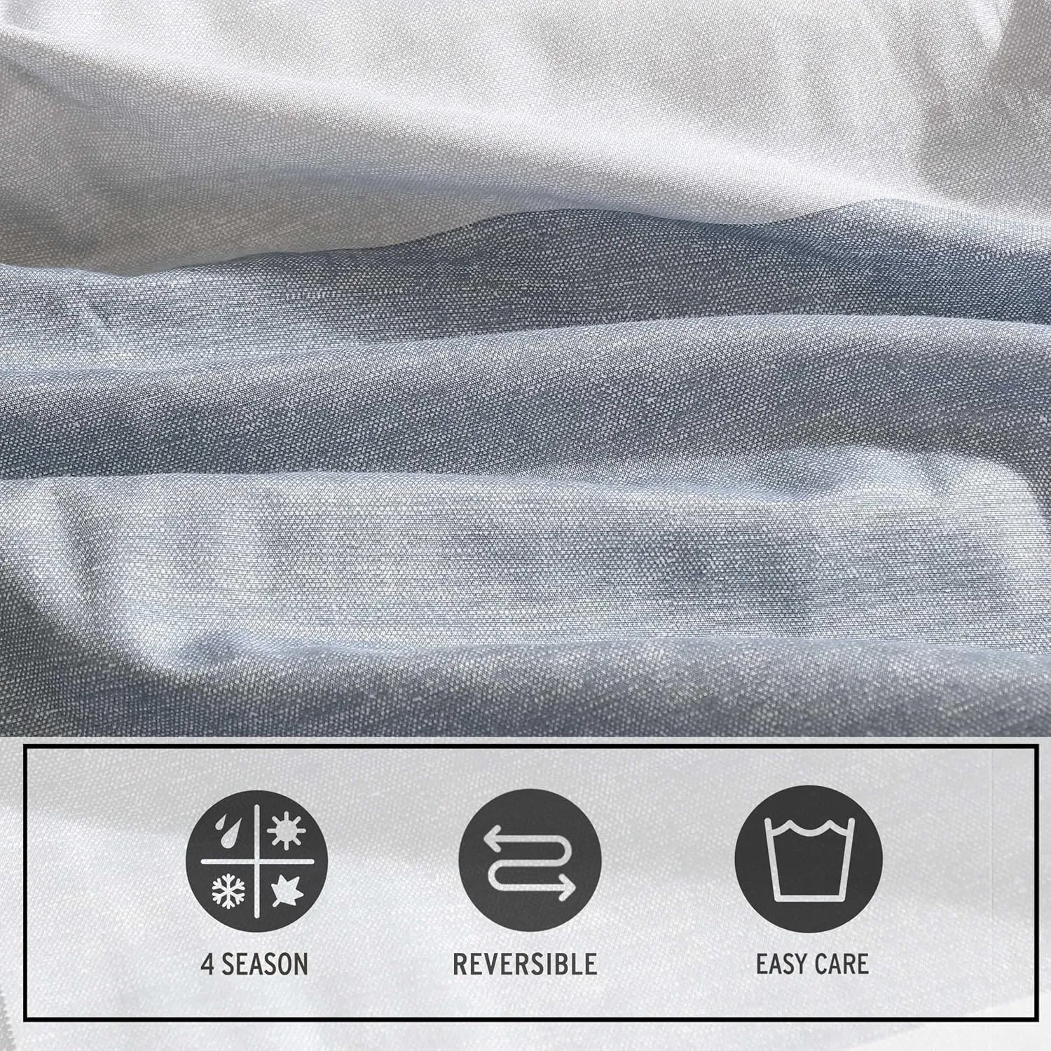Eddie Bauer - Oversized Twin Comforter Set, 6 Piece Bed in a Bag Bedding Set, Easy Care Cotton Percale Blend, Ultra-Soft Breathable Fabrics (Plaid Grey, Twin)