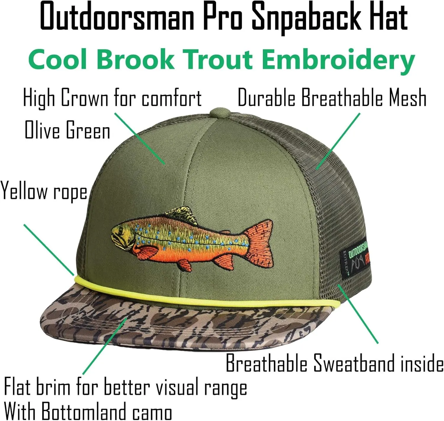 EDTREK Elite Youth Country Hat for Big Kids - Boys Snapback Hat with Flat Brim