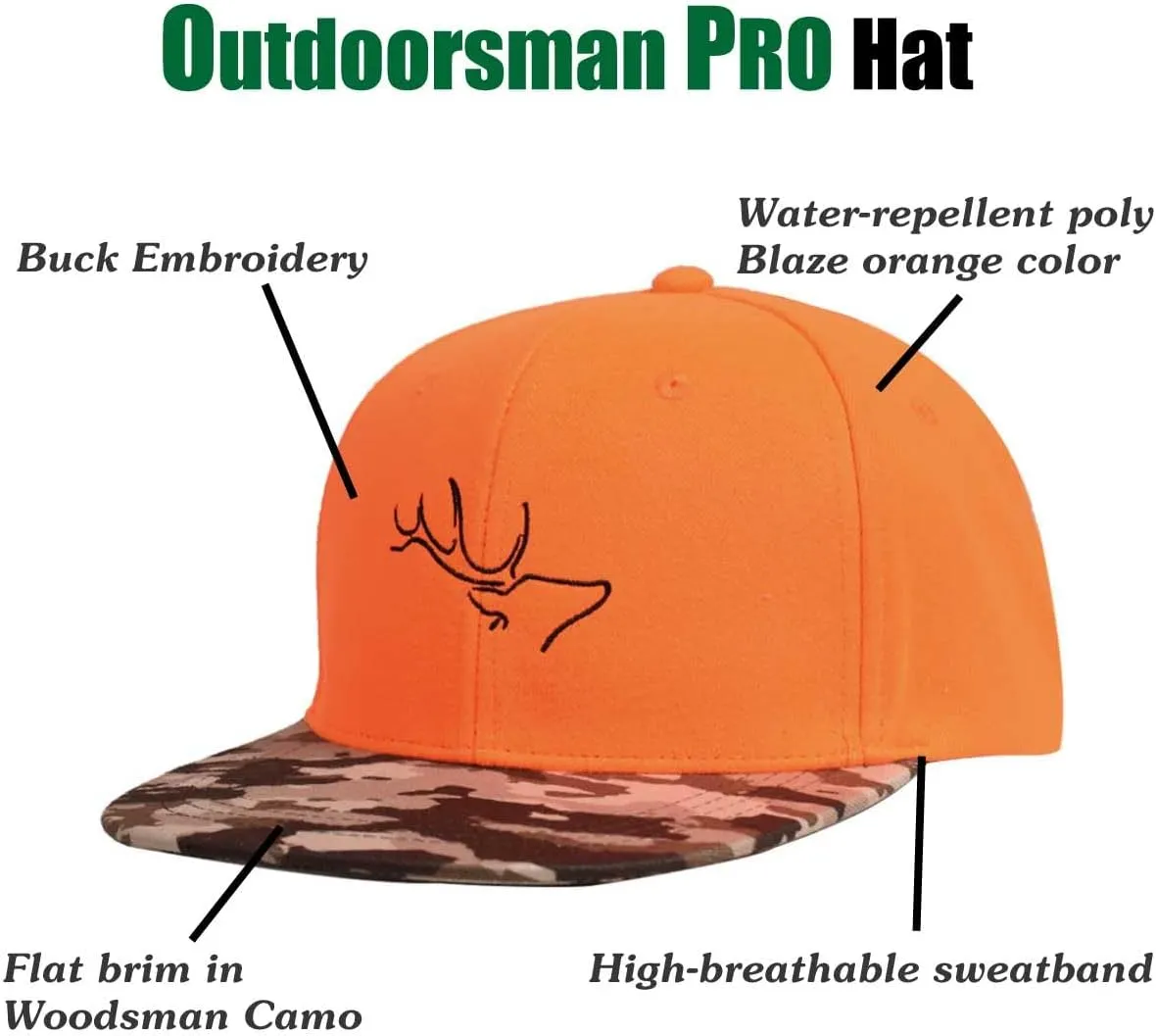 EDTREK Performance Outdoorsman Snapback Truck Hat with Flat Brim - Unique Animal Embroidery