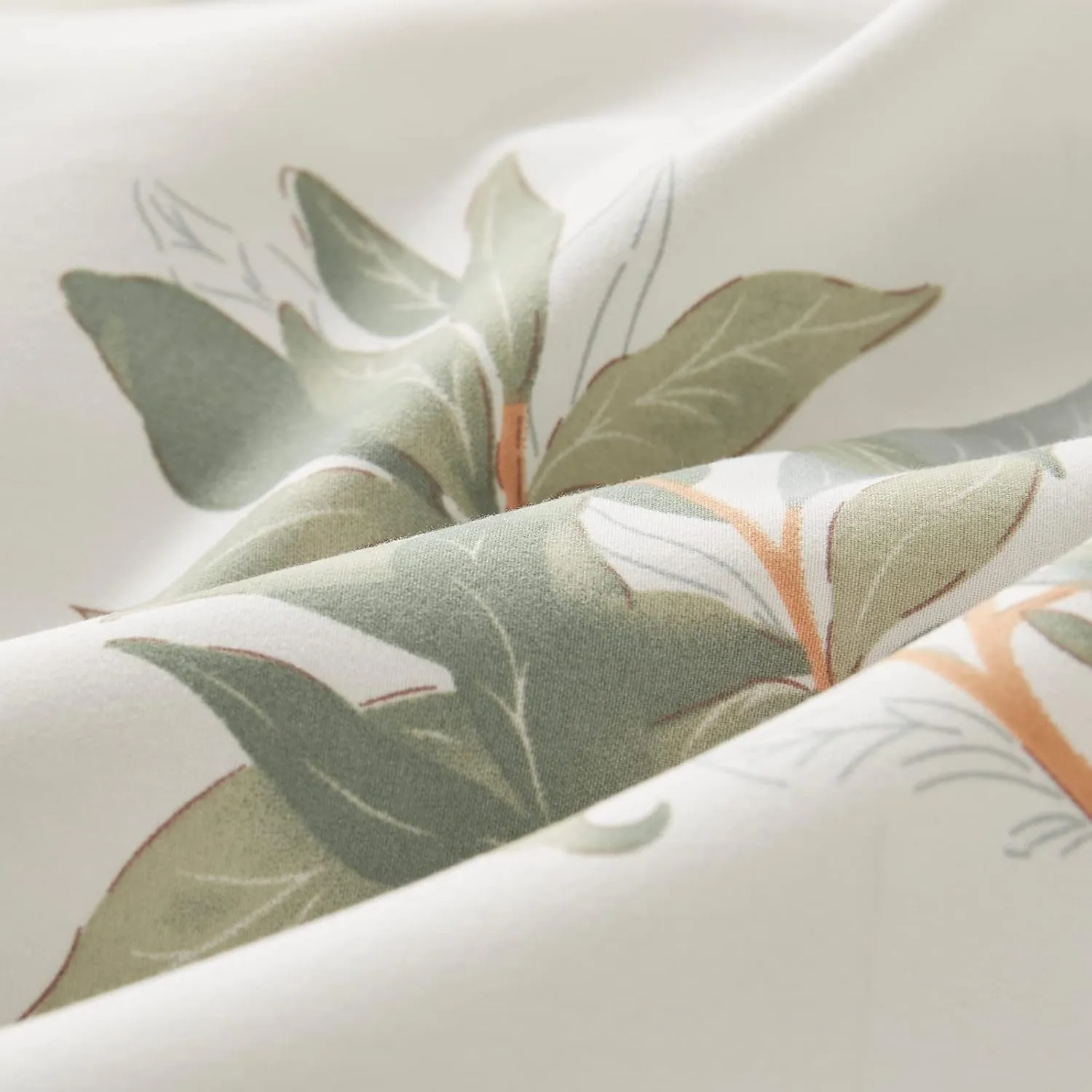 EMME Botanical Sage Green Comforter Set King Size 7 Pieces＿Brushed Microfiber Bed in a Bag for Girls, Ultra Soft Bedding Set with Sheets (Sage Green, King (7 Piece), Adult