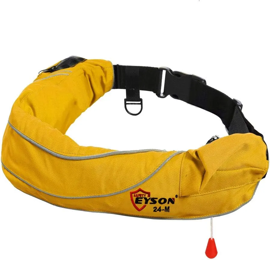 Eyson Inflatable Life Jacket Life Vest Life Ring Belt Pack Waist Bag Manual