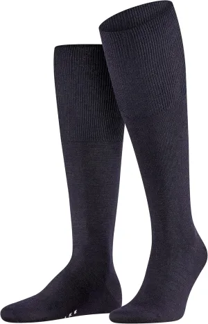 FALKE Men's Airport Knee-High Socks, Breathable, Merino Wool Cotton, Light Formal Socks, Work or Leisure Clothing, 1 Pair