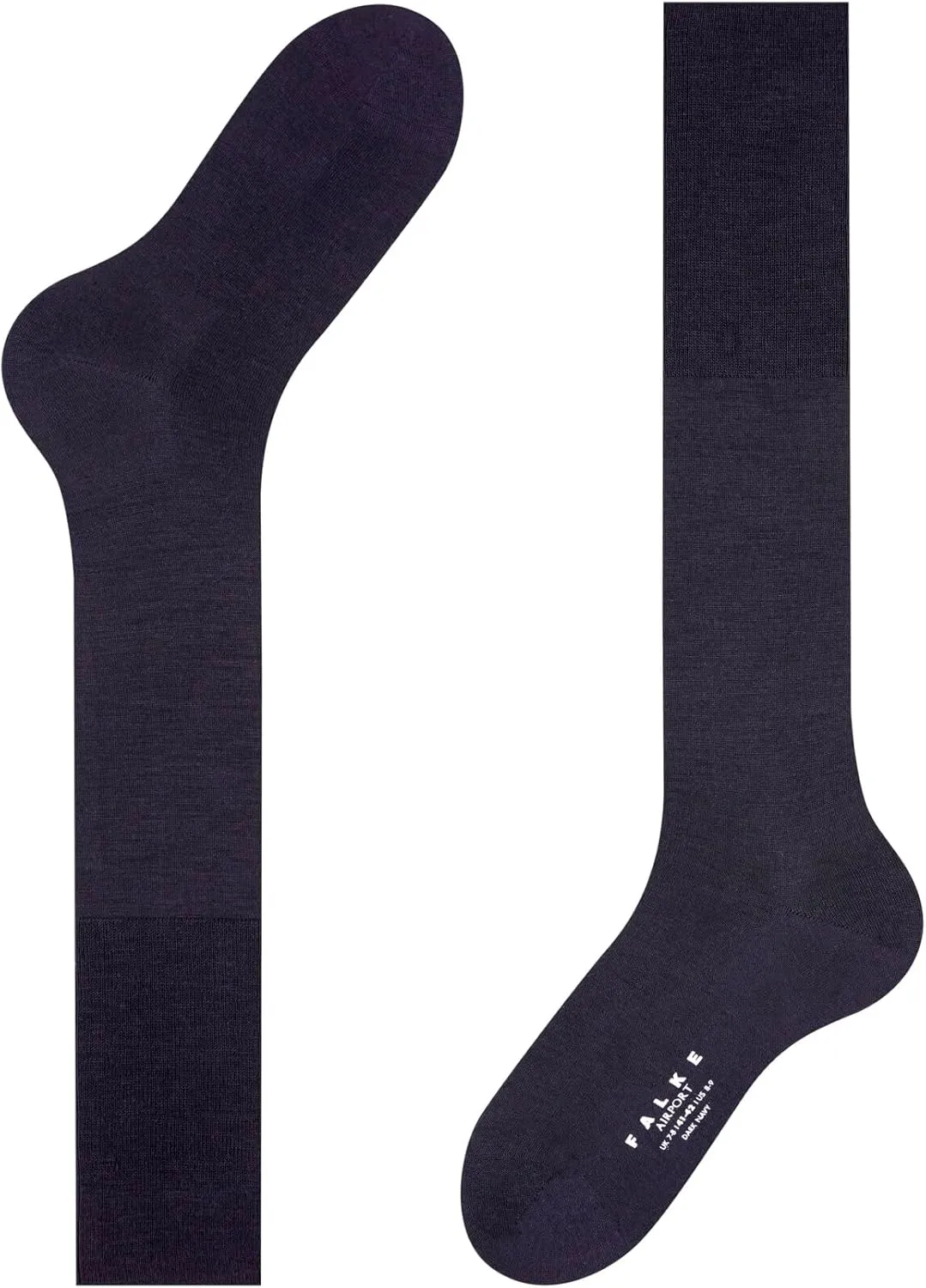 FALKE Men's Airport Knee-High Socks, Breathable, Merino Wool Cotton, Light Formal Socks, Work or Leisure Clothing, 1 Pair