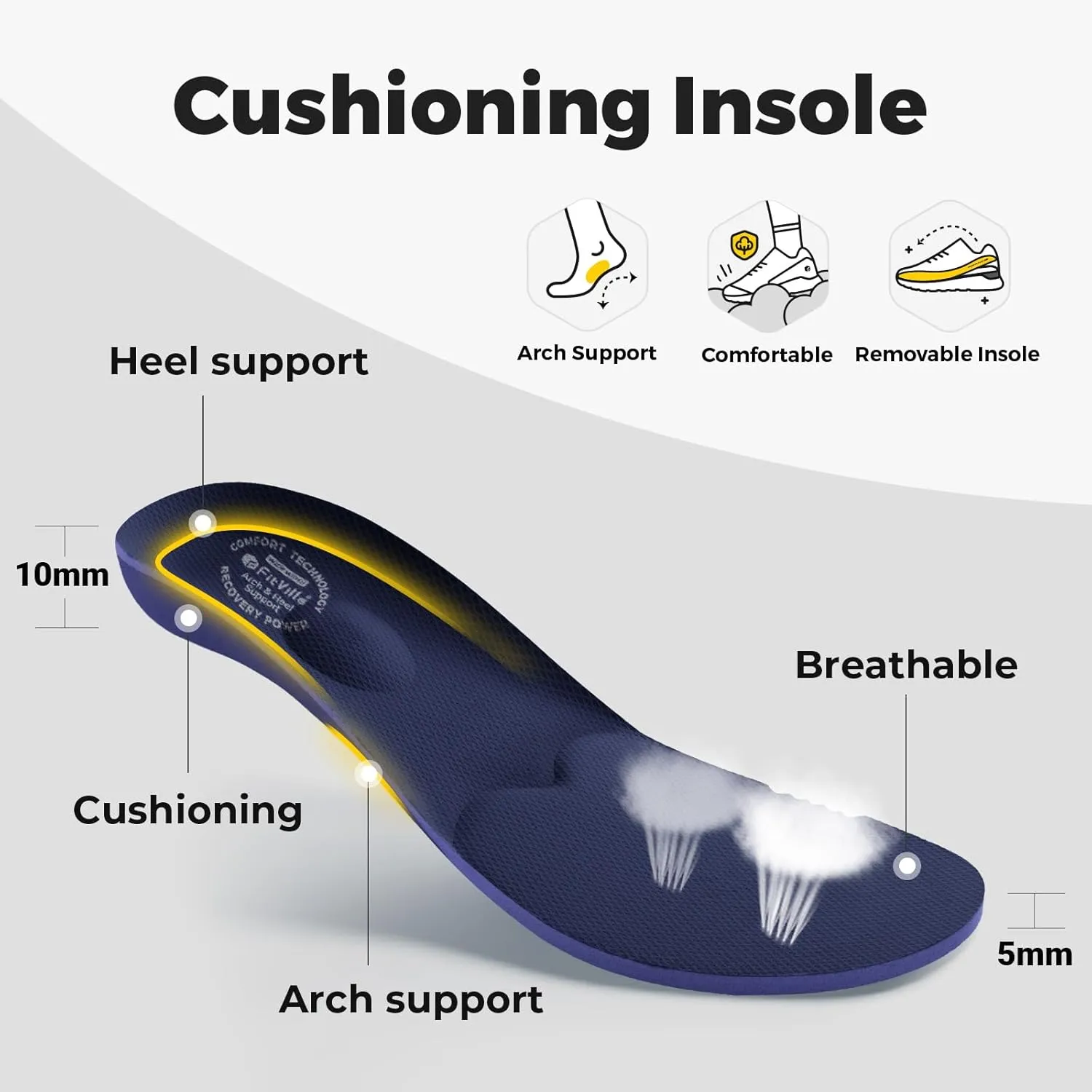FitVille Diabetic Shoes for Men Extra Wide, Hook and Loop Walking Shoes for Elderly for Swollen Feet Foot Pain Relief Neuropathy - EasyTop V10