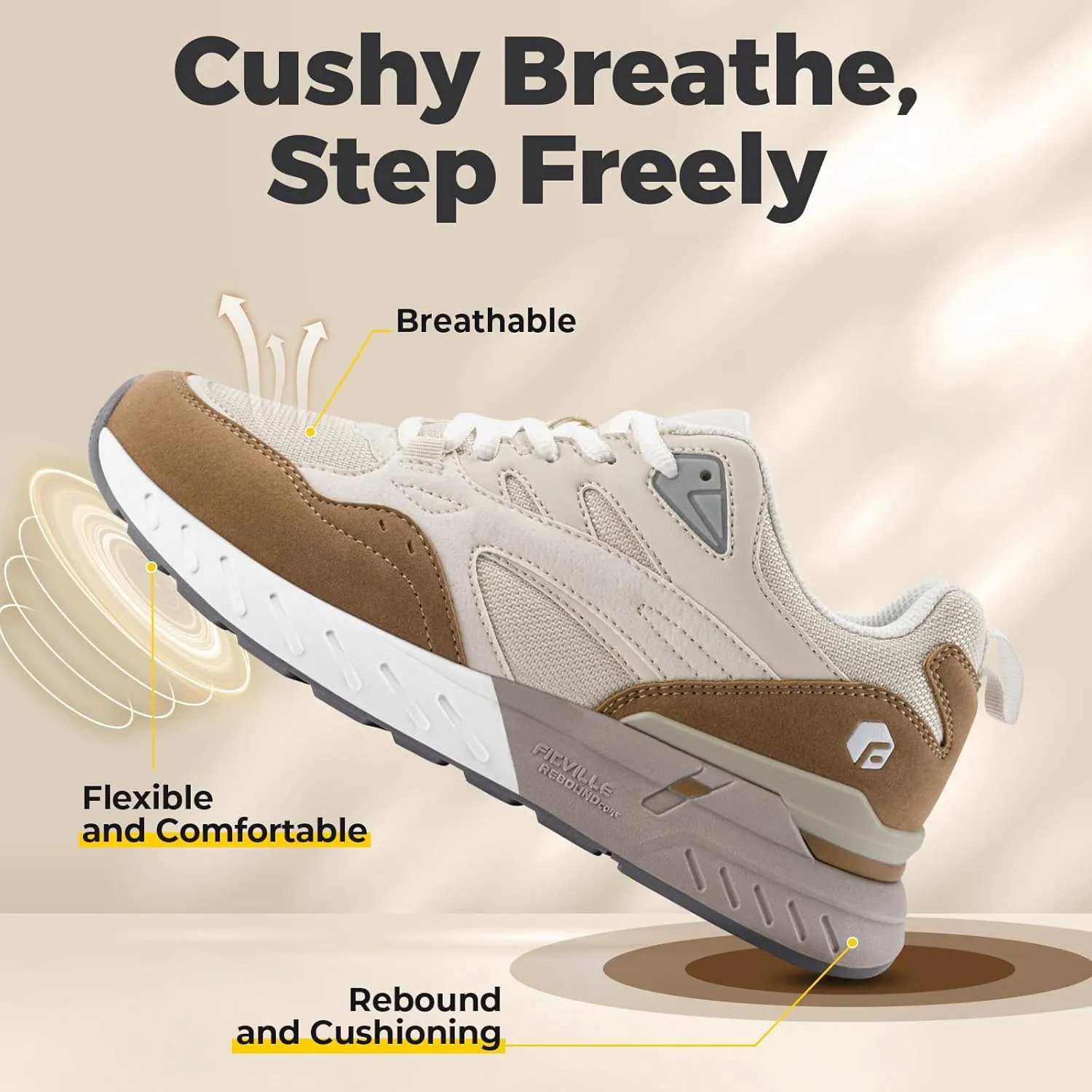 FitVille Extra Wide Walking Shoes Women Wide Width Workout Sneakers with Arch Support for Flat Feet Heel Pain Relief - Rebound Core V9