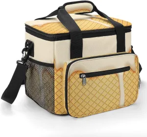 Flowing Ice Cream Portable 22.5L Soft Cooler Bag for Car Camping Green Pink Leakproof Ice Chest with Adjustable Strap Insulated Lunch Box for Work Hiking Picnic