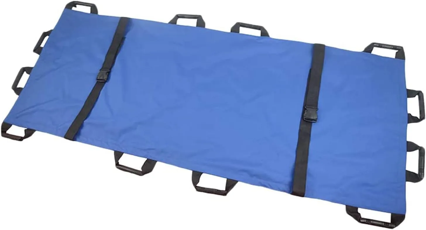 Foldaway Emergency Rescue Stretcher, with 12 Handles and Handbag Portable Foldable Soft Stretcher Emergency Rescue Stretcher - Waterproof,Blue