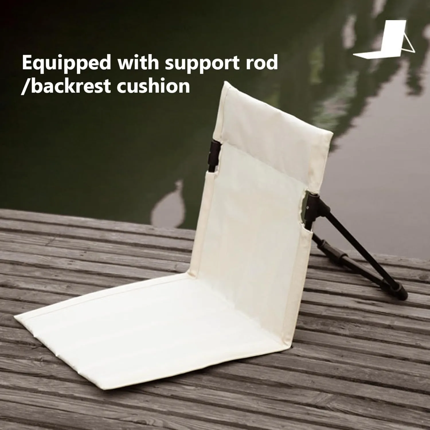 Folding Beach Chair Breathable Stable Portable Beach Chair with Sponge Filling & Mesh Pocket Lightweight Soft Sturdy Folding Floor Chair for Fishing, Barbecues, Hiking