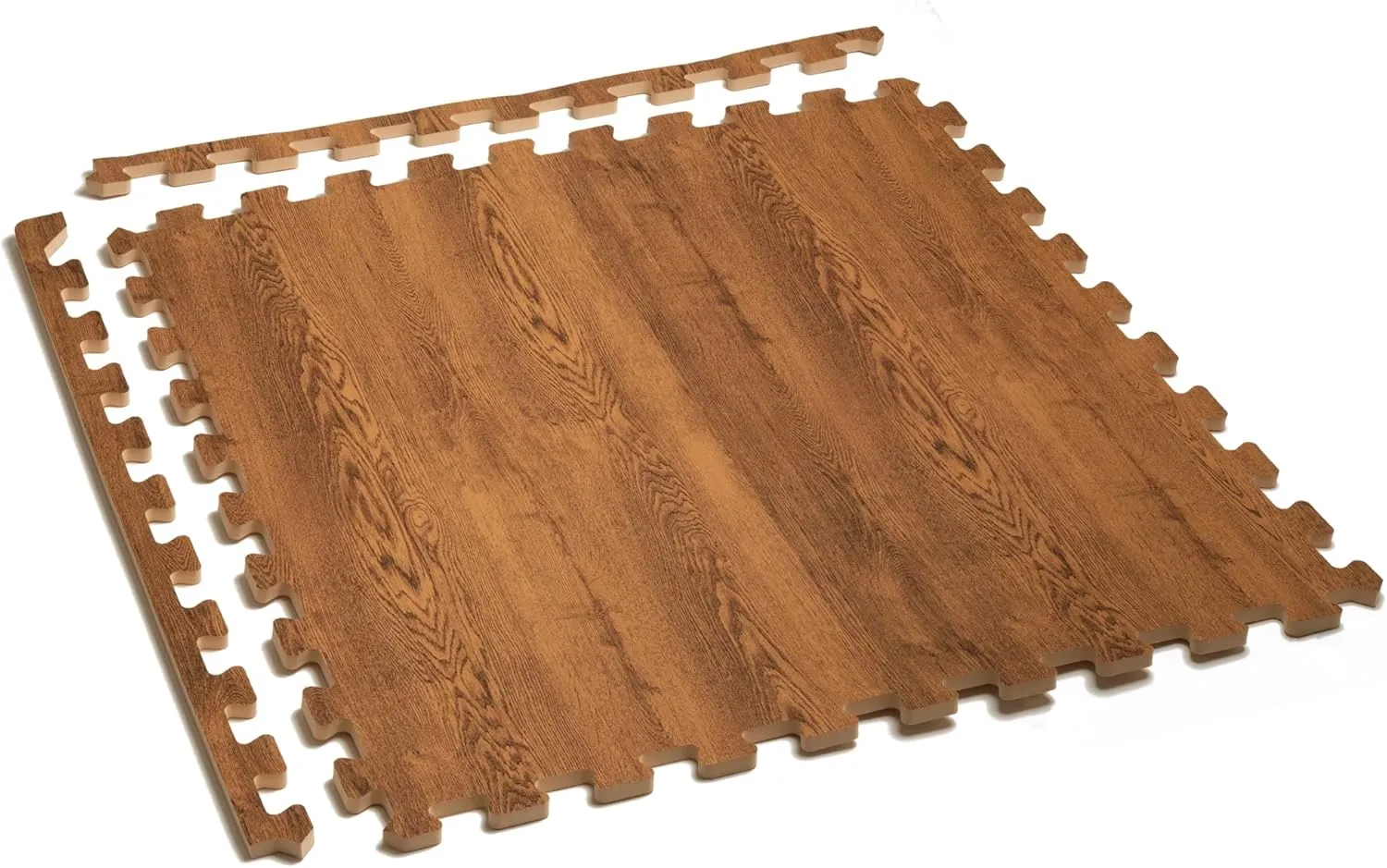 Forest Floor Farmhouse 5/8 Inch Thick Printed Foam Tiles, Premium Wood Grain Interlocking Foam Floor Mats, Anti-Fatigue Flooring – Stylish Flooring Solution, Barnwood Brown, 48 Sq Ft