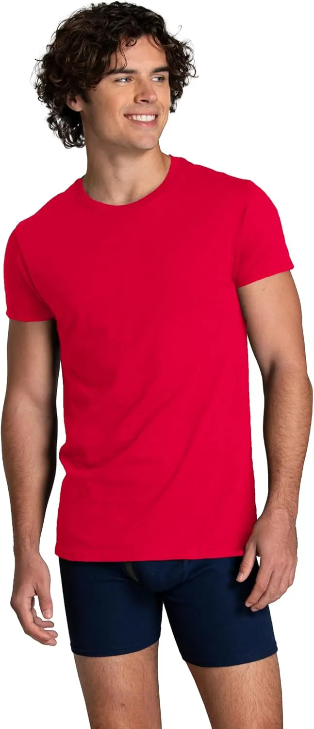 Fruit of the Loom Men's Crew Tee Undershirts, Moisture Wicking & Tag Free, Also Available in Big & Tall