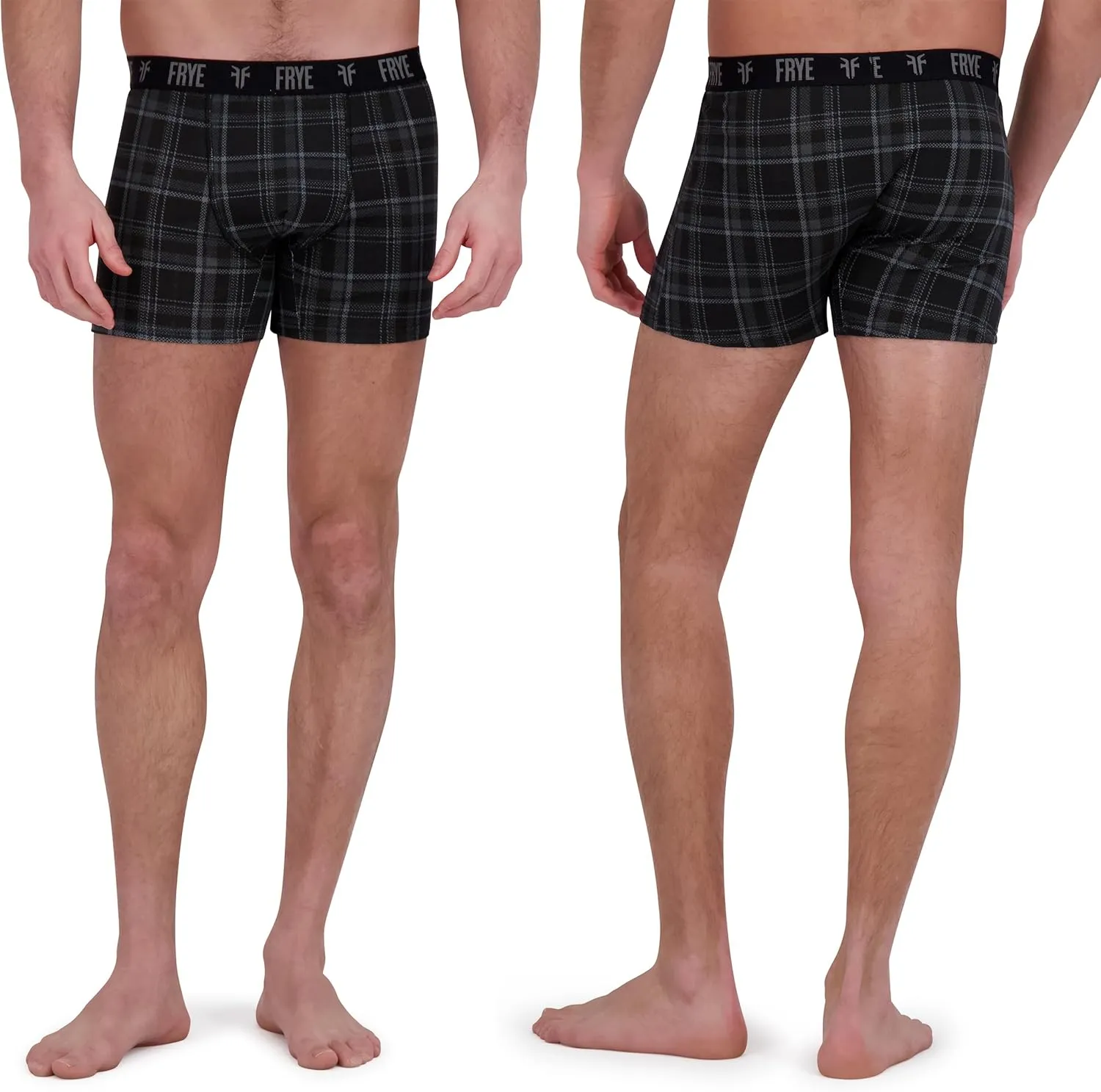 Frye Mens Boxer Briefs 4-Pack, Spandex-Cotton Boxer Briefs with Logo Waistband, Mens Underwear Cotton Stretch