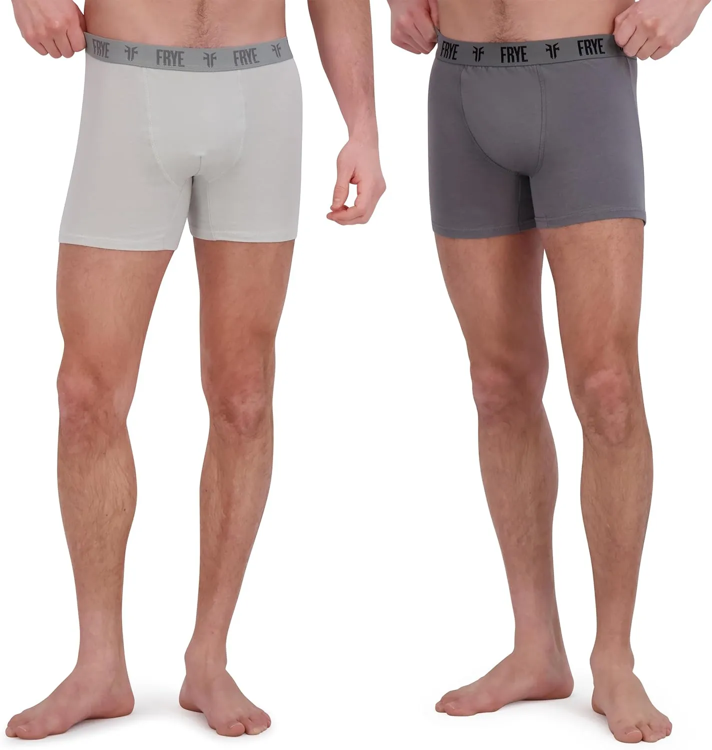 Frye Mens Boxer Briefs 4-Pack, Spandex-Cotton Boxer Briefs with Logo Waistband, Mens Underwear Cotton Stretch