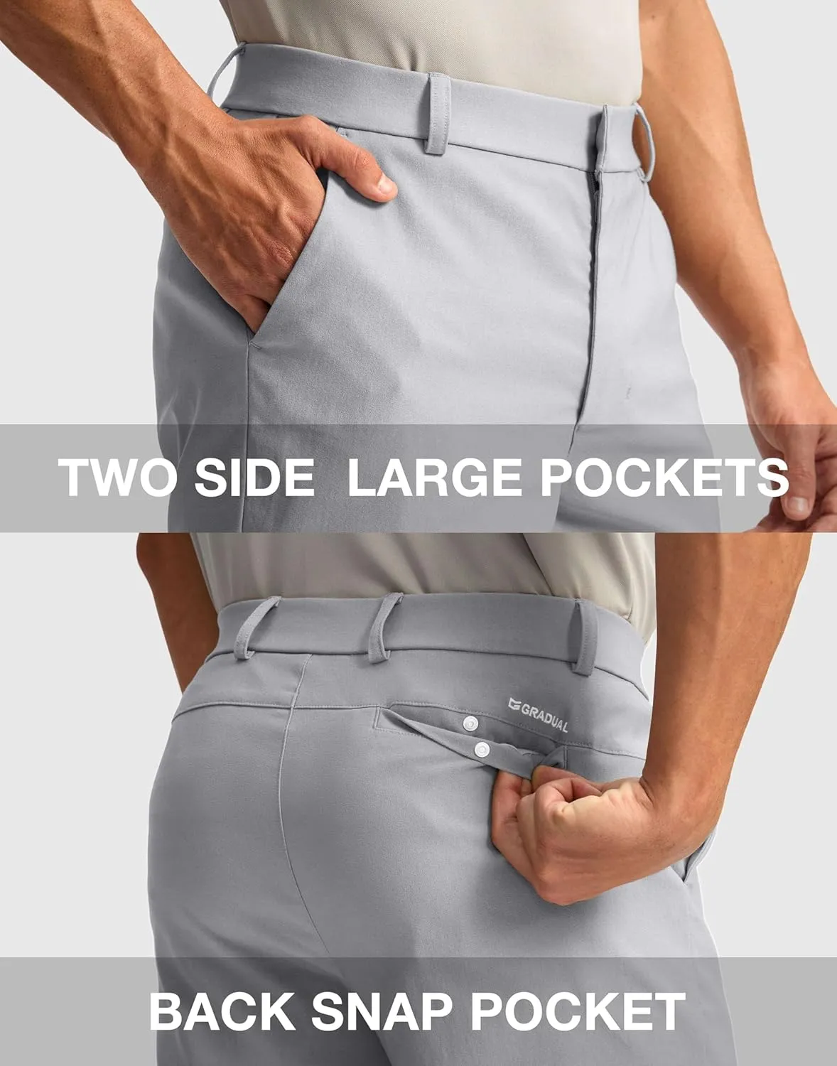 G Gradual Men's Golf Dress Shorts 7"/ 9" Stretch Casual Work Flat Front Shorts for Men with 3 Pockets Quick Dry