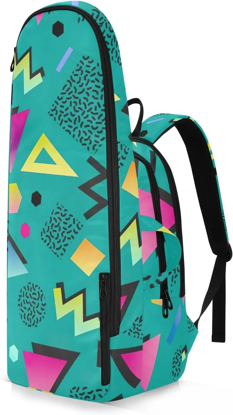 GAIGEO Teal Dragonflies Dark Tennis Backpack, Large Capacity Tennis Racket Bag, Various Storage Methods