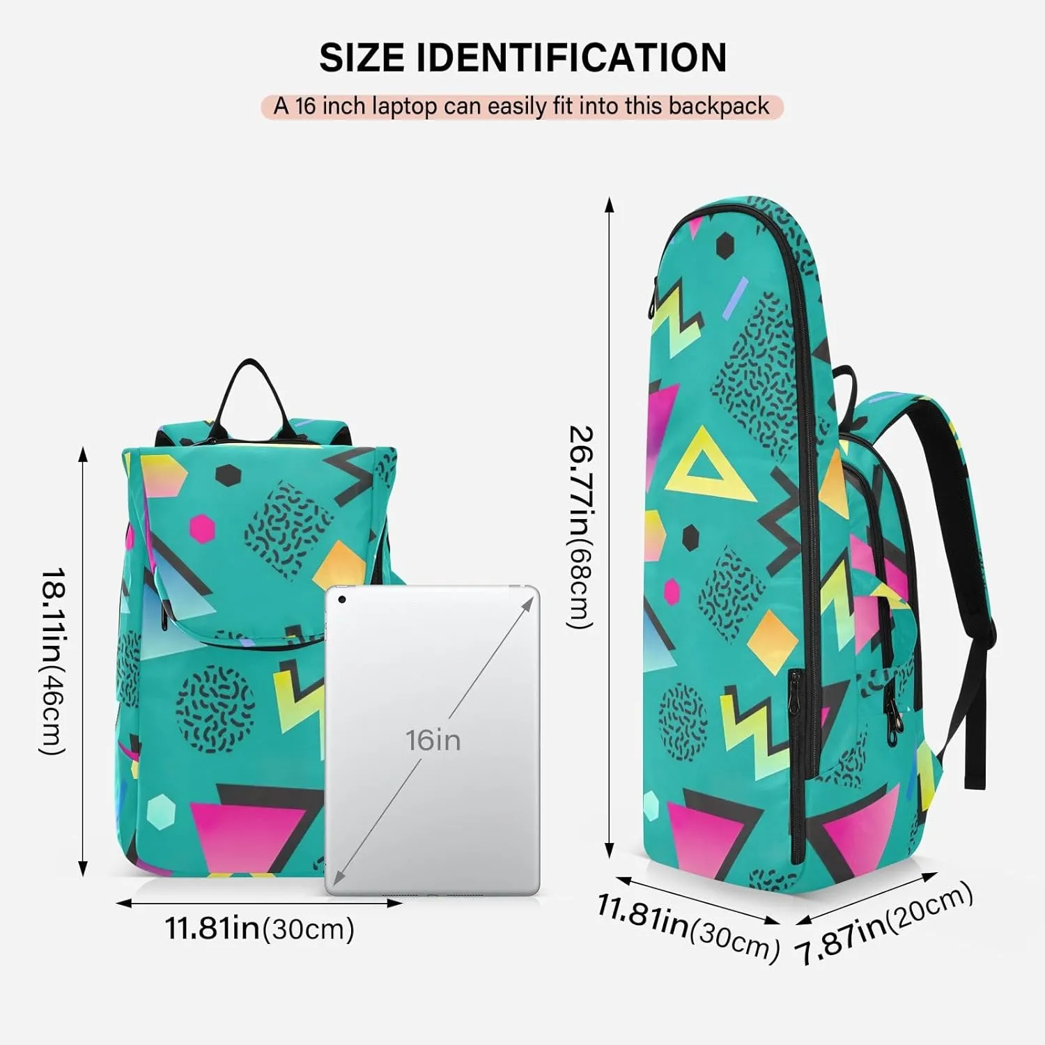 GAIGEO Teal Dragonflies Dark Tennis Backpack, Large Capacity Tennis Racket Bag, Various Storage Methods